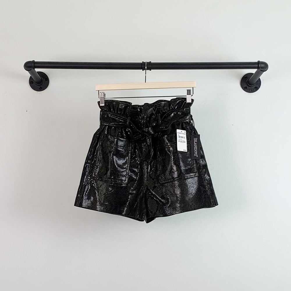 NWT Blank NYC Faux Snakeskin Paperbag Belted Shorts Make the Rules - Picture 4 of 7